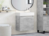 Bathroom Vanity Unit with Tap Concrete Grey 45.5 x 22.5 x 84 cm 889474