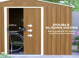 8 x 6ft Galvanised Steel Shed, with Double Door - Brown T3398P318630