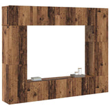 TV Cabinet Set 8 pcs Old wood 80 x 30 x 30 cm Engineered wood 3393324