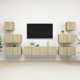 8 Piece TV Cabinet Set Sonoma Oak Engineered Wood 3079029