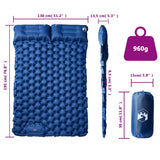 Self Inflating Camping Mattress with Pillows 2-Person Navy Blue 4007103