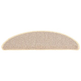 Stair Mats 15 pcs 56x17x3 cm White and Brown Half Round 149852