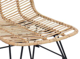 Dining Chair 2 pcs Rattan and Iron Natural 44.5 x 54.5 x 85 cm 42011550