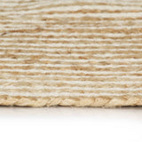 Handmade Rug Jute with Spiral Design White 120 cm 133717
