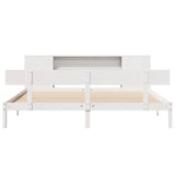 Bookcase Bed without Mattress White 200x200 cm Solid Wood Pine 3321783