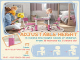 Height Adjustable Toddler Table and Chair Set, 3-Piece Children Activity Table w/ 2 Chairs for T3398P379033