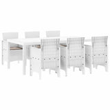 Garden Dining Set 7 pcs White Polypropylene 3378723