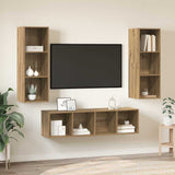 TV Cabinet Set Wall-mounted 3 pcs Artisan Oak Engineered Wood 3393131