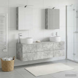 Bathroom Furniture Set 5 pcs Concrete Grey 3406994