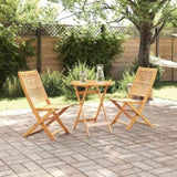 Folding Bistro Set Folding 3 pcs Brown Solid Acacia Wood 3375698