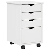 Desk Cabinet Set 2 pcs White Solid Pine Wood 3438766