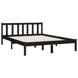 ZNTS 810086 Bed Frame without Mattress Black Solid Wood 140x200 cm