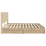 Bed Frame with Storage and Headboard Sonoma Oak 180 x 200 cm 3414003