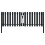 Double Door Fence Gate Steel 300x75 cm Anthracite 146350