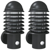 Outdoor Wall Lights with Sensors 2pcs Black Stainless Steel 4006255