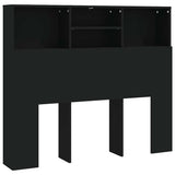 Headboard Cabinet Black Engineered Wood Medium Headboard Cabinet 811854