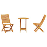 Folding Bistro Set Folding 3 pcs Brown Solid Acacia Wood 3375688