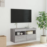 TV Wall Cabinet with LED Lights Grey Sonoma 80x30x40 cm 837207