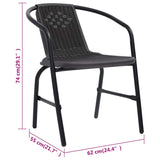 Garden Chair Set of 8 Black Plastic rattan, steel Stackable 3107705
