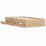 Bed Frame with Drawers without Mattress Sonoma Oak 90x200 cm 3207296