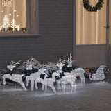 LED Reindeers 7 pcs Silver Fabric 3385891
