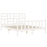 Bed Frame without Mattress White 160x200 cm Solid Wood Pine 3193087