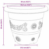 Round Flower Pot 24 pcs Brick Red 39 x 32 cm Plastic 42020293
