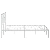 Metal Bed Frame without Mattress with Headboard White 180x200cm 353492