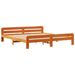 ZNTS Bookcase Bed without Mattress Wax Brown 180x200 cm Super King Solid Wood Pine 3308875