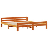 ZNTS Bookcase Bed without Mattress Wax Brown 180x200 cm Super King Solid Wood Pine 3308875