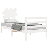 Bed Frame without Mattress White 90x200 cm Solid Wood 3195272