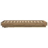 Bed Frame with LED Artisian Oak 80 x 200 cm Engineered Wood 3429588
