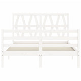 Bed Frame without Mattress White 120x200 cm Solid Wood 3194372