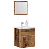 2 Piece Bathroom Furniture Set Old Wood Engineered Wood 862036