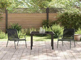 Garden Dining Set 3 pcs Black Powder-Coated Steel 3379135