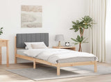 Bed Frame with Upholstered Headboard Light Grey 75 x 190 cm 878089