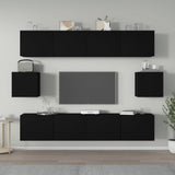 TV Cabinet Set Set of 6 Black Engineered wood Medium 3114359