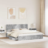 Storage Bed Concrete Grey 180 x 200 cm Engineered Wood 3412251