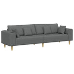 Fabric Sofa with Cushion Dark Grey 208 cm Fabric 3335144