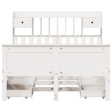 Bookcase Bed without Mattress White 140x200 cm Solid Wood Pine 3308922