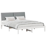 Bed Frame with Headboard White 150 x 200 cm Solid Pine Wood 3394417