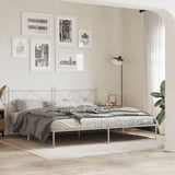 Metal Bed Frame without Mattress with Headboard White 200x200cm 376558