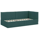 Corner Bed Frame with Headboard Dark Green 90 x 190 cm Velvet 42016459