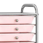 10-Drawer Mobile Storage Trolley Ombre Pink Plastic 320404