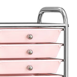 10-Drawer Mobile Storage Trolley Ombre Pink Plastic 320404