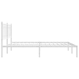 Metal Bed Frame without Mattress with Headboard White 183x213cm 376182
