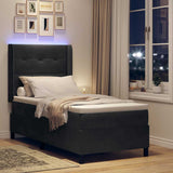 LED Box Spring Bed with Mattres Black 100 x 200 cm Velvet 3343858