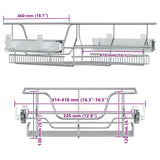 Pull-Out Wire Baskets 2 pcs Silver 45 cm 358372