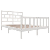 3101344 Bed Frame without Mattress White Solid Wood 120x200 cm