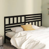 Bed Headboard Black Solid Pine Wood 206 cm x 100 cm 814168